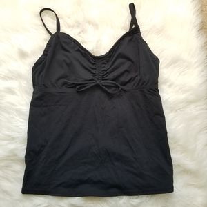 Lands End Black Swim Tankini Top